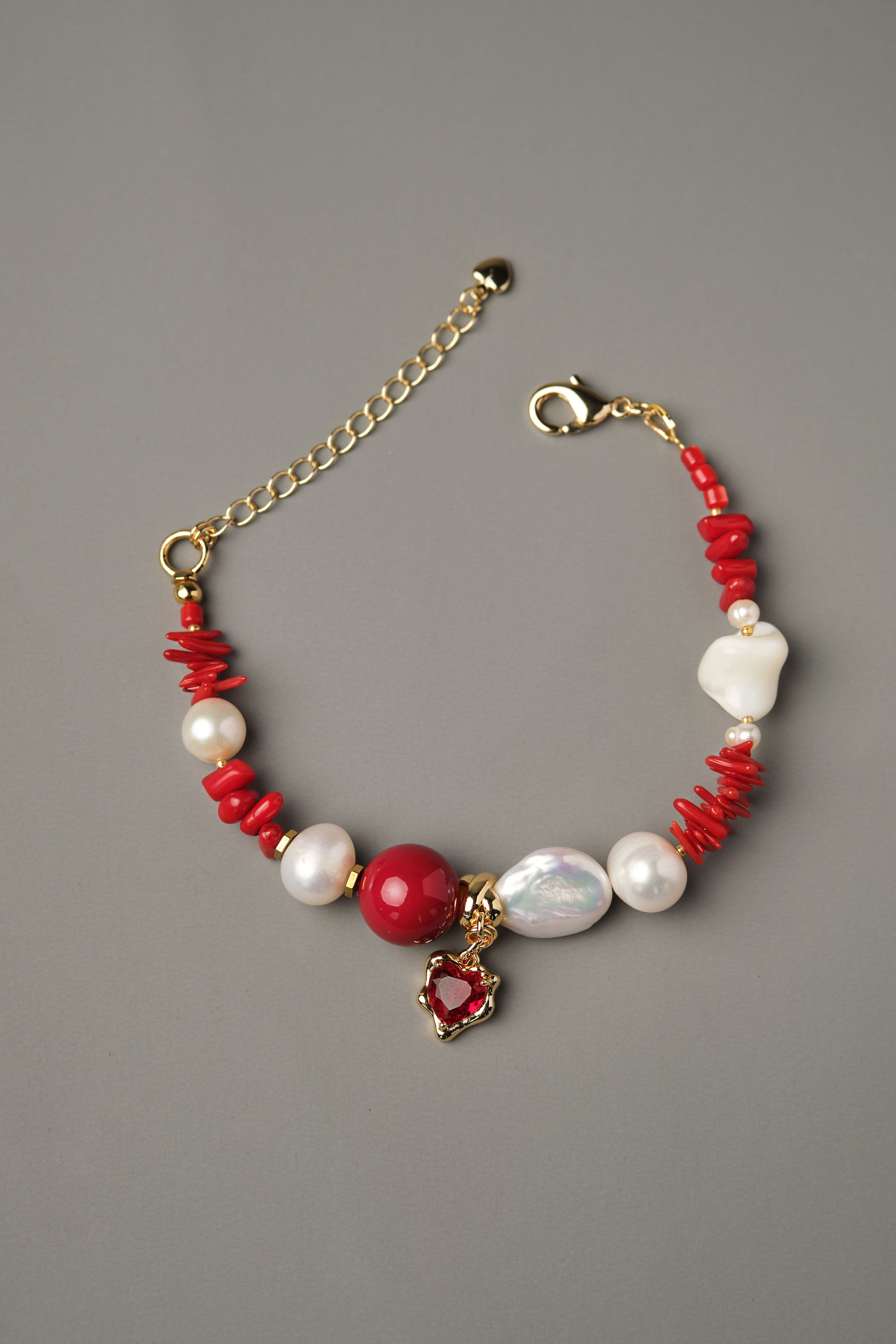Браслет «Коралловый риф» с кораллами и жемчугом - фото 2
