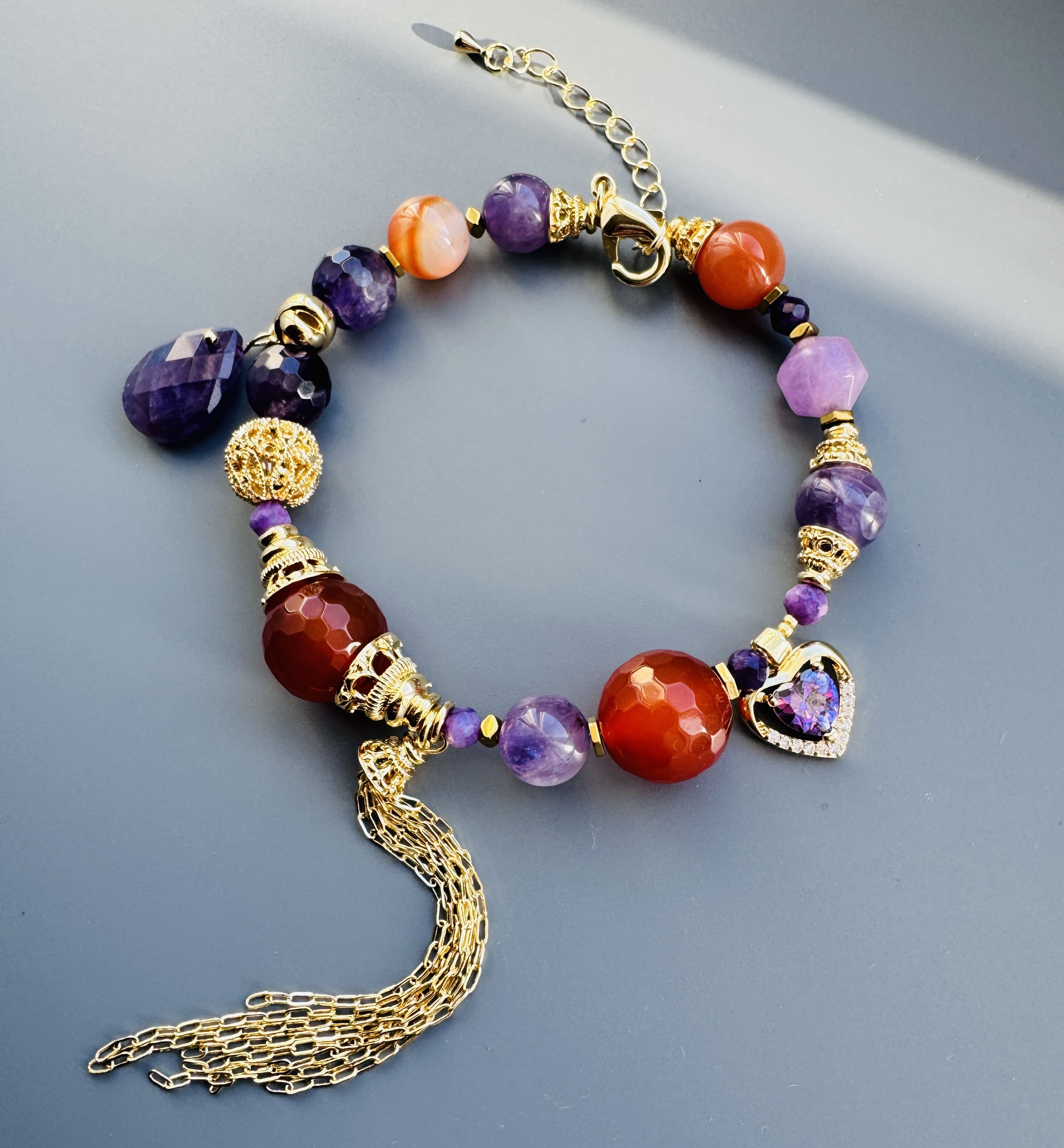 Браслет «BALI» с сердоликом и аметистами - фото 2