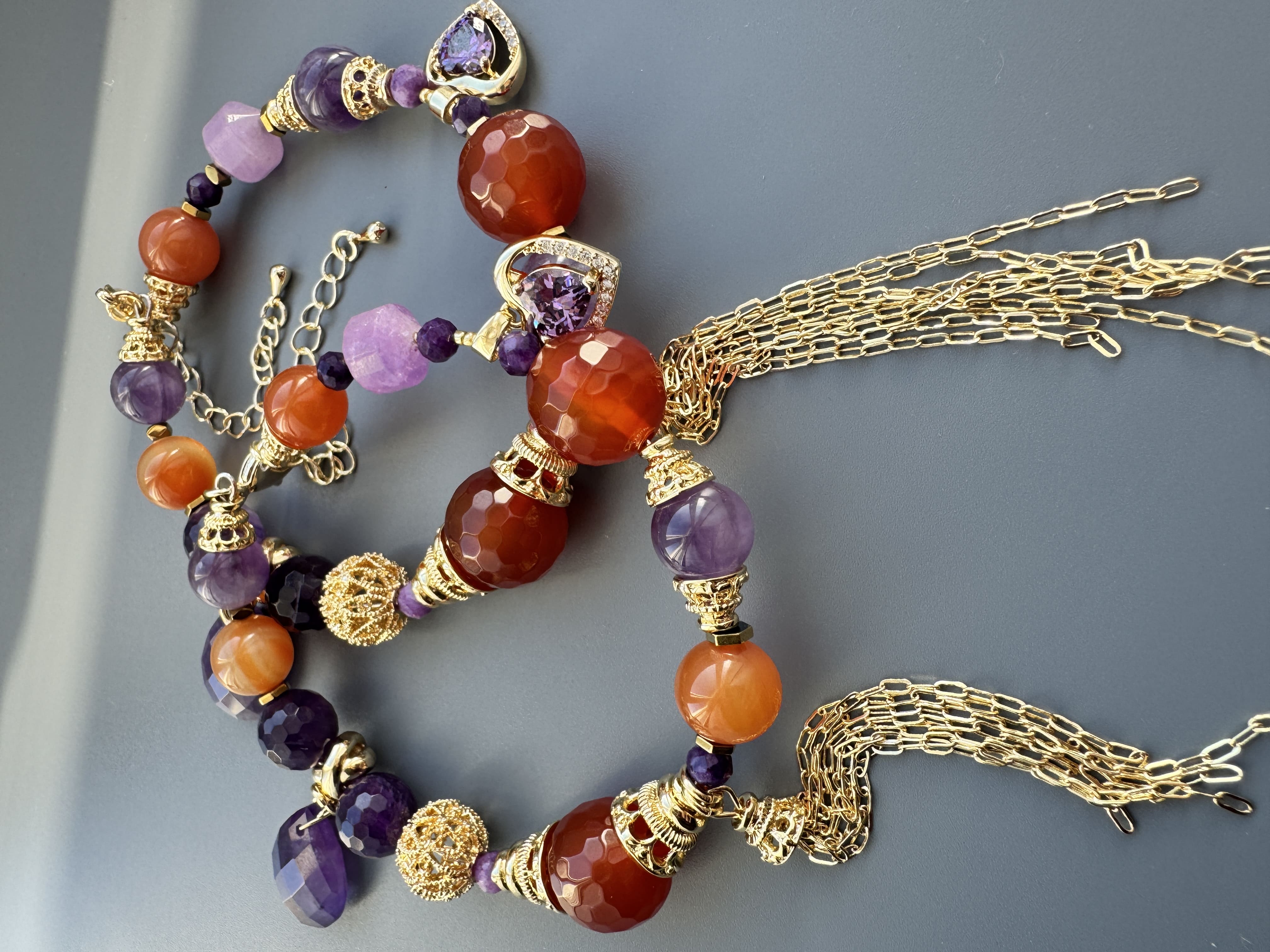 Браслет «BALI» с сердоликом и аметистами - фото 5