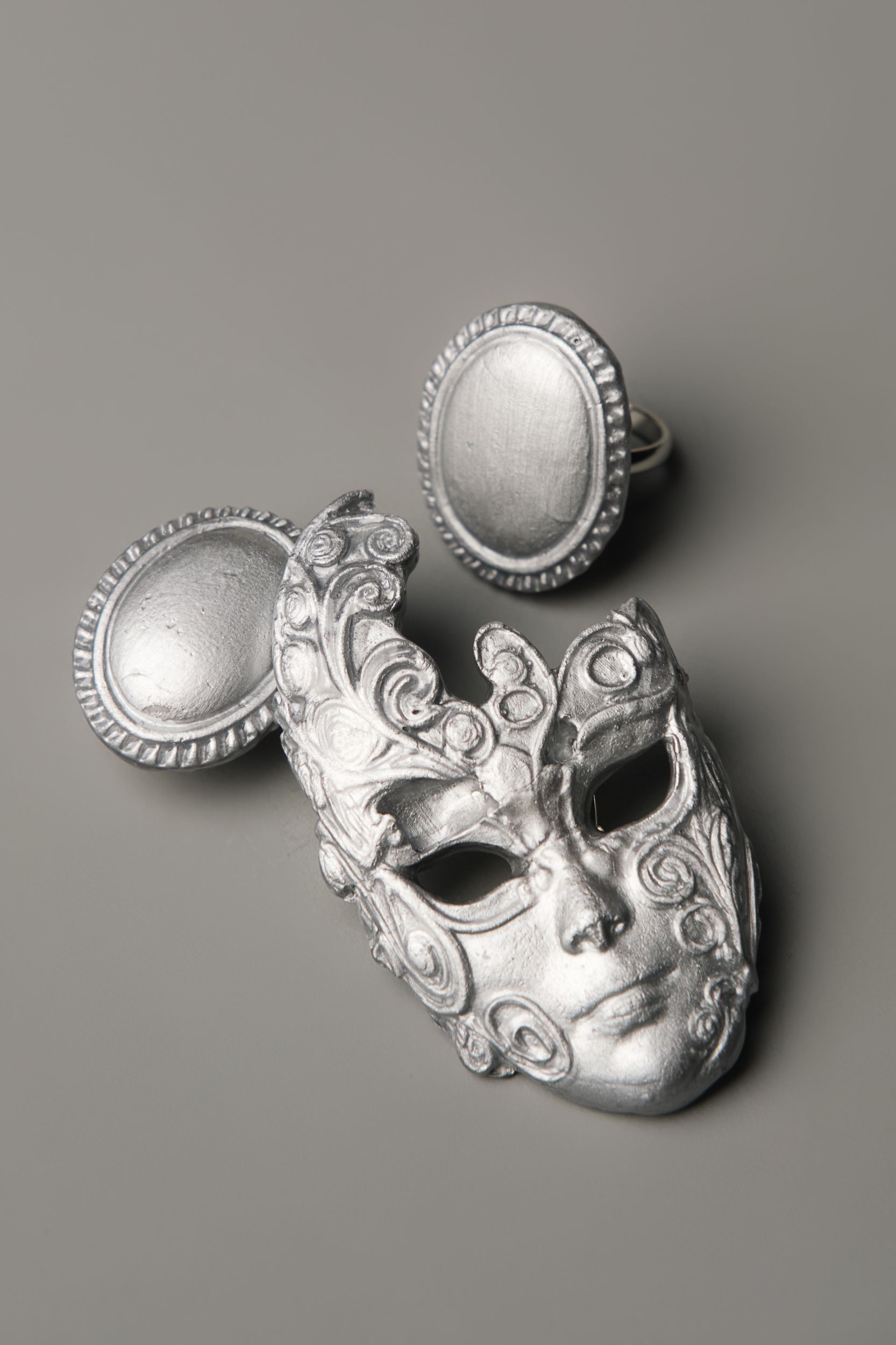 Серьги и кольцо «Карнавал». Цвет: серебро - фото 5