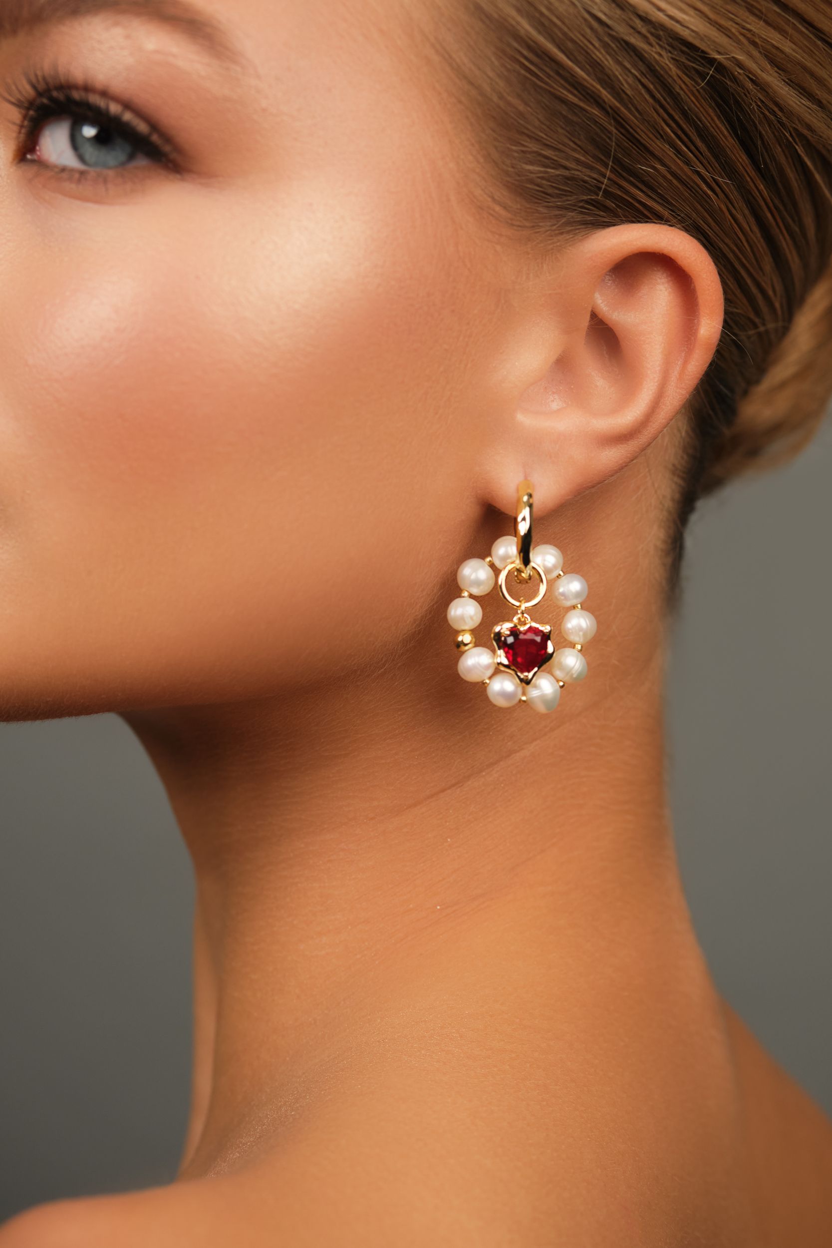 Серьги «Романтик» с красными сердечками - фото 2