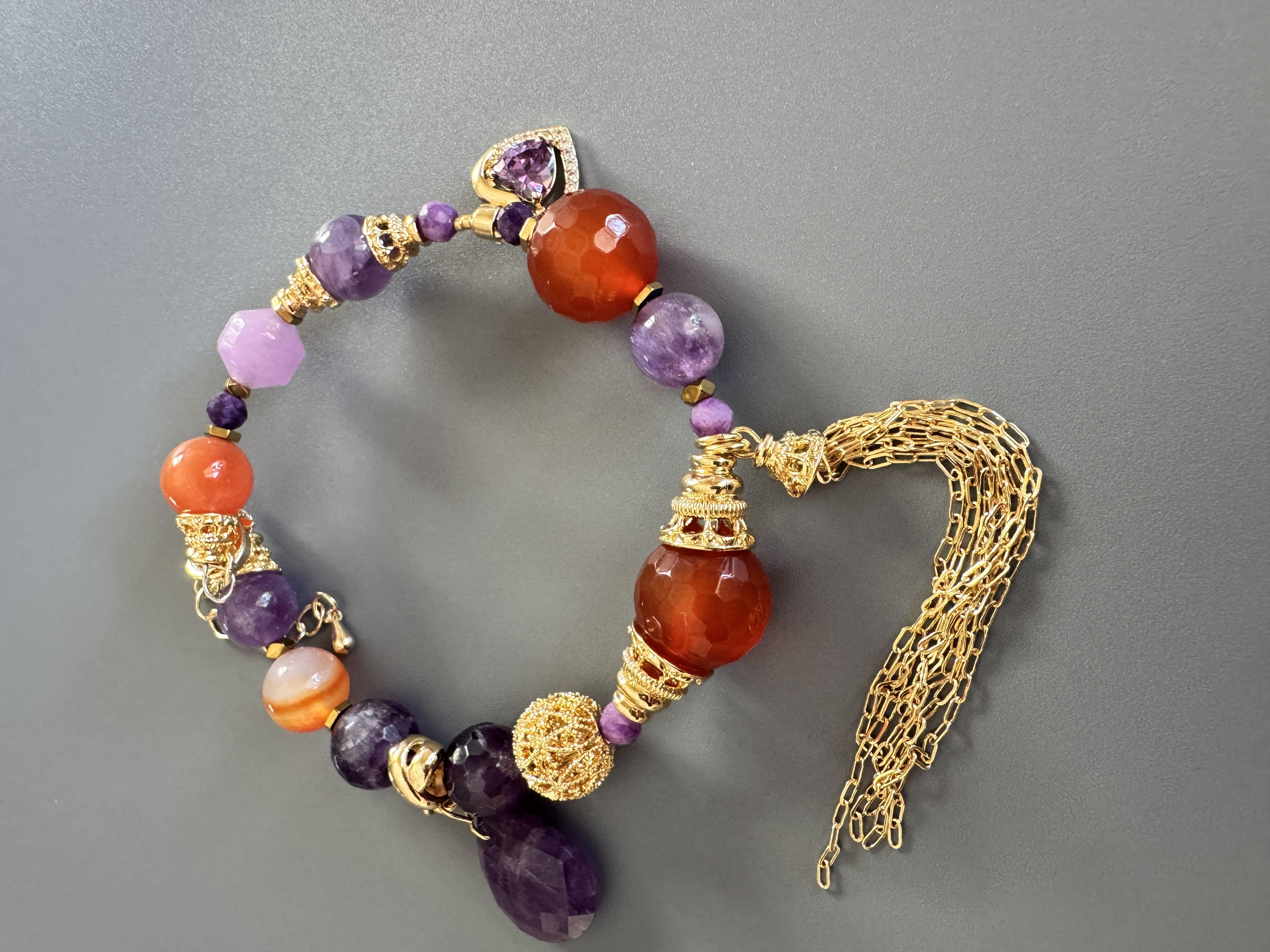 Браслет «BALI» с сердоликом и аметистами - фото 3