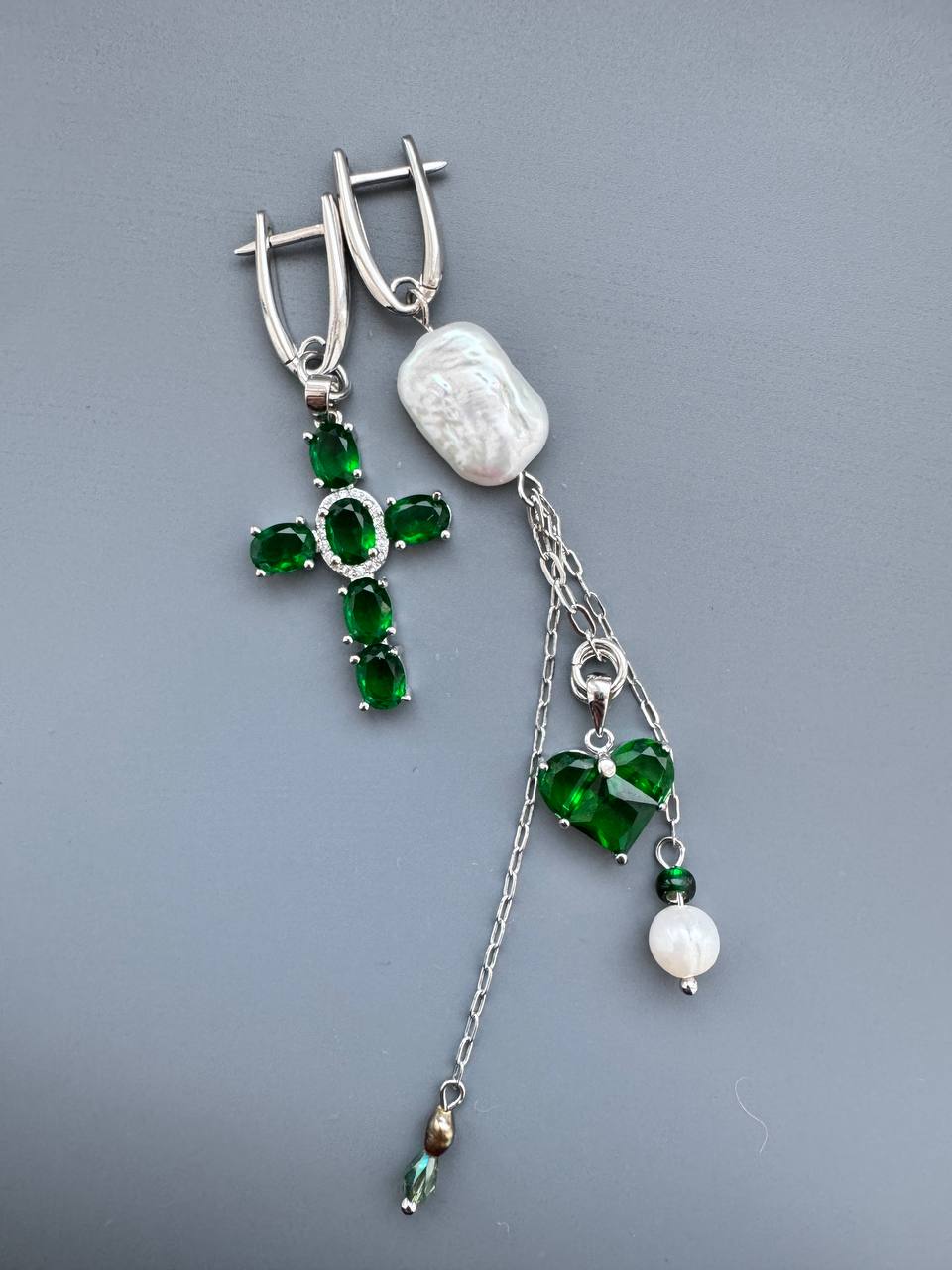 Серьги «Greece» с натуральным жемчугом 