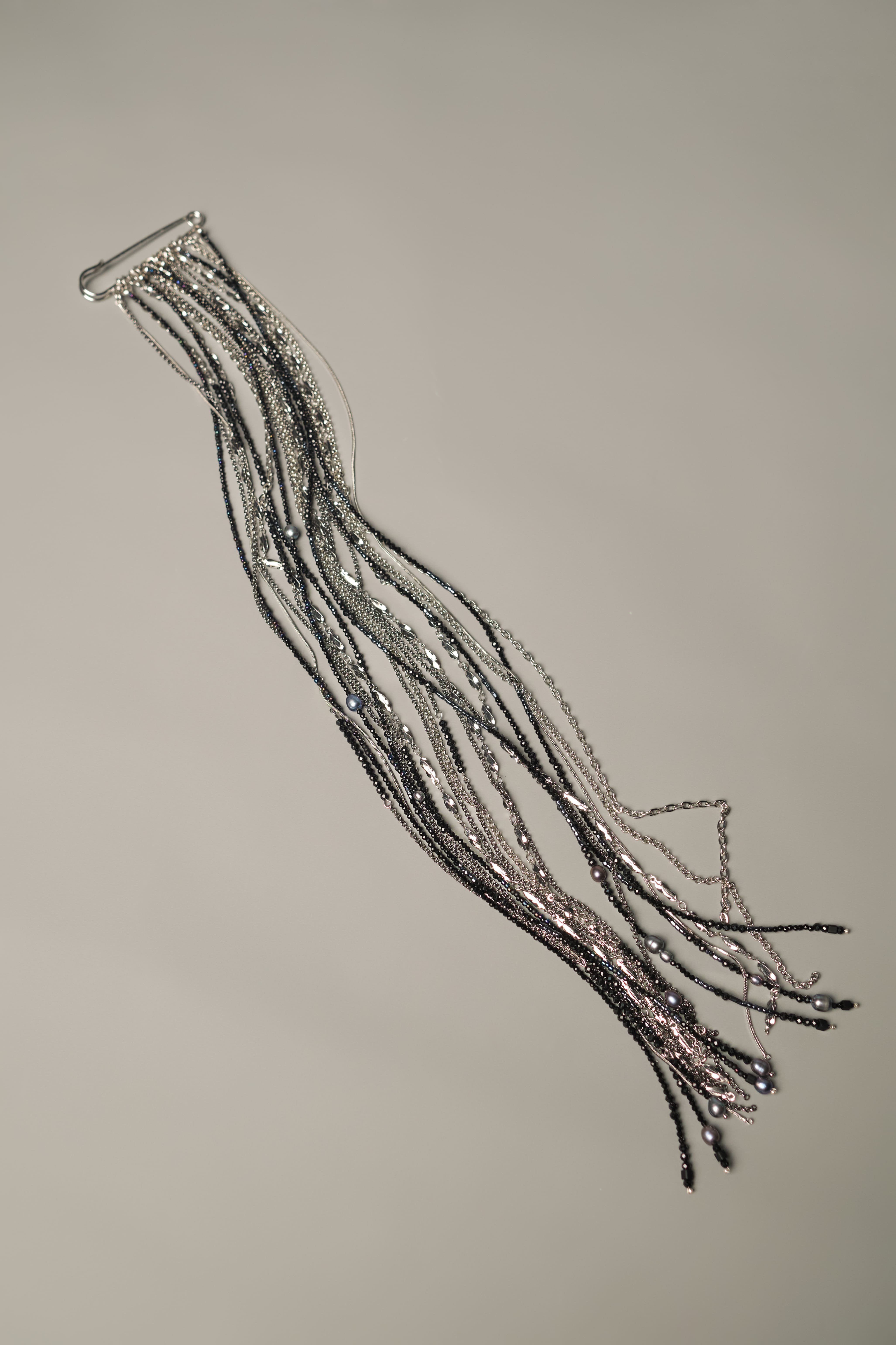 Брошь  «Плеяды звёзд» XL с чёрным жемчугом - фото 2