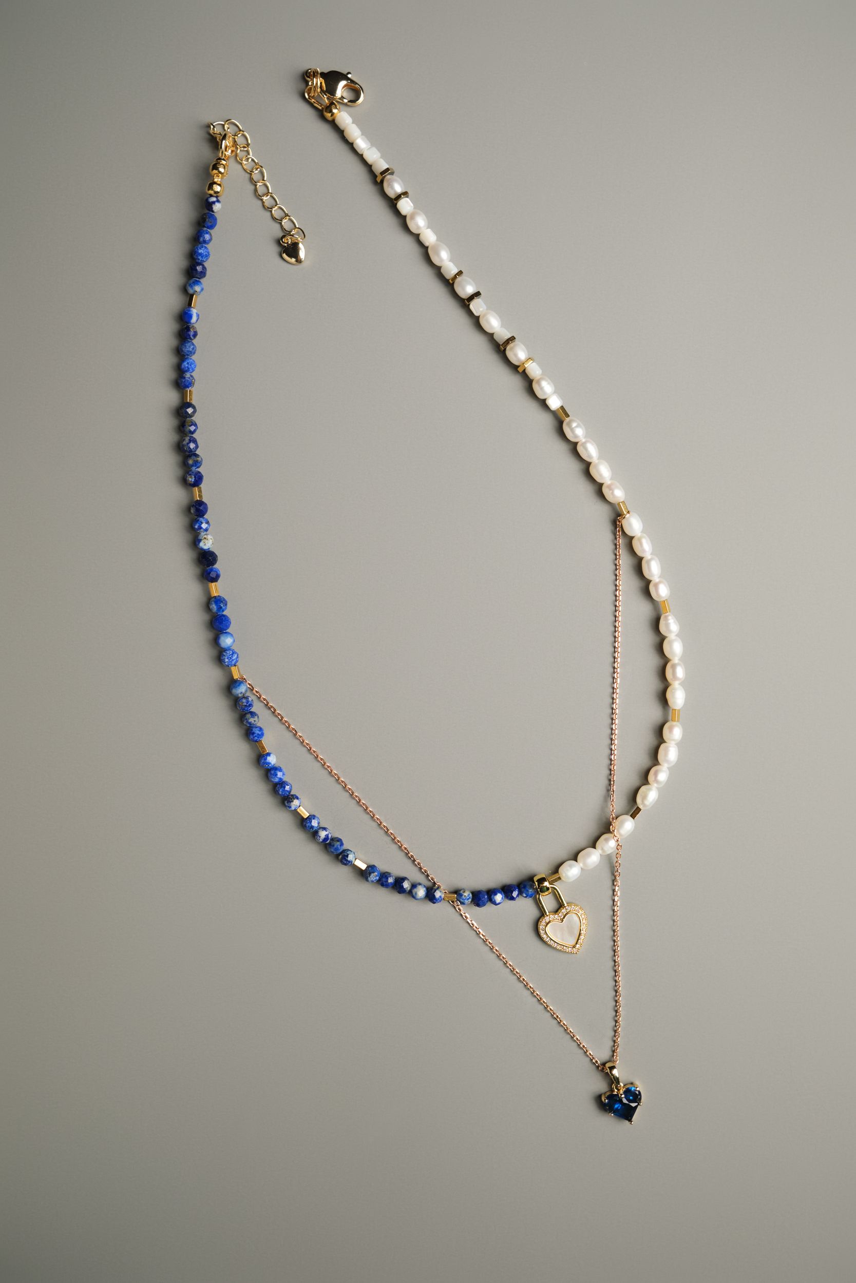 Колье «Сердце волн» с натуральным жемчугом и содалитом - фото 4