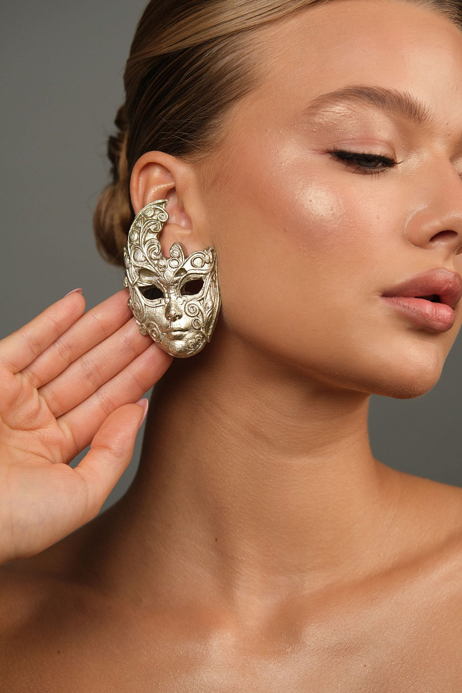 Серьги и кольцо «Карнавал». Цвет: шампань