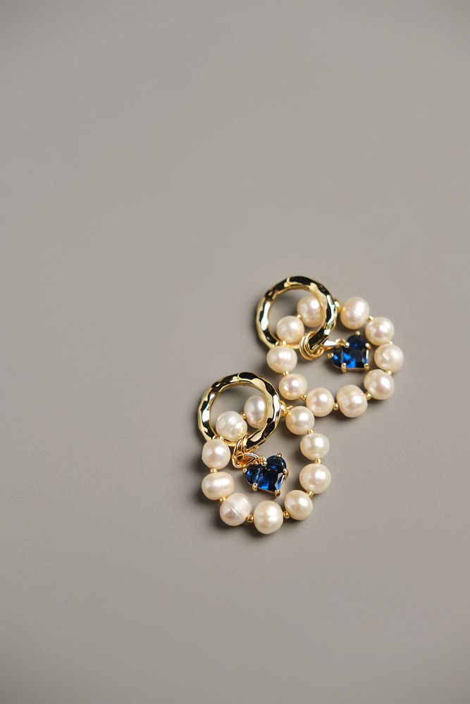 Серьги «Романтик» с синими сердечками - фото 3