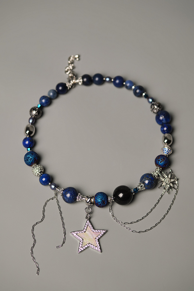 Колье «Южная ночь» с лазуритом и содалитом - фото 3